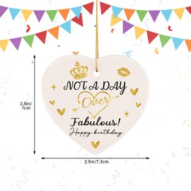 Funnli Birthday Gifts for Women, Heart Shape Ceramic Birthday Gifts for Her, BFF, Best Friends, Wife, Mum, Daughter, Sister, Warm Engraved Presents