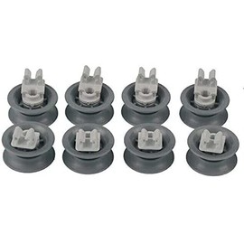 Dishwasher Upper Top Basket Wheel for Bosch 00611666 (Set of 8 Pieces)