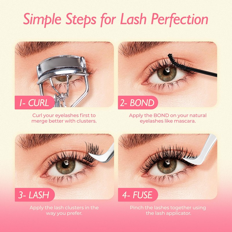 LASHVIEW Lash Clusters DIY Cluster Eyelash Extensions Mega Volume Reusable