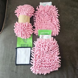 EZClean 4-Piece Footsies and Mittzies Cleaning Set - Choose Color - Brand New - Pink