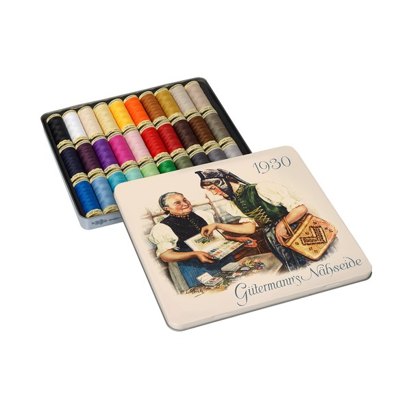 Gütermann creativ Nostalgic Box containing 30 spools of Sew-all Thread