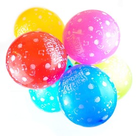 Happium - Happy Birthday Multicoloured 12-inch Latex Party Balloons Pack of 10 (Design 5)
