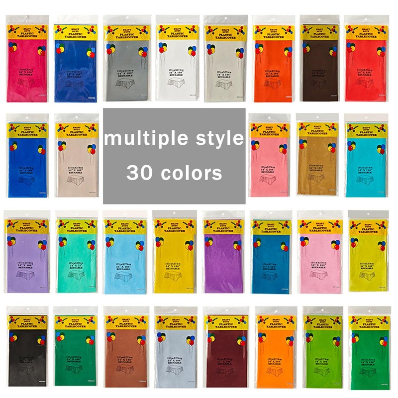 RCFFDL Baby Blue Plastic Tablecloth (2 Pack), 54 x 108