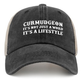 BEIXBE Curmudgeon Its Not Just A Word Its A Lifestyle Hat Trucker Hat Women Trendy Mesh Cap for Fall Black
