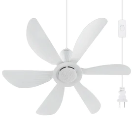 Roodike 22.5" Plug in Ceiling Fan for Outdoor Gazebo Patio Canopy Tent, 13.2 Ft Long Cord with on/off Button