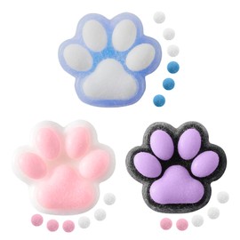 Thoquene Pack of 3 Fufu Taba Squishy Balls Cat Paws for Anxiety Relief