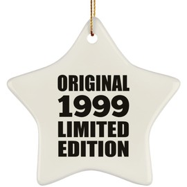 Designsify Christmas Tree Decoration, 25th Birthday Original 1999 Limited Edition, Star Ornament, Gifts for Anniversary Valentines Mom Mothers Fathers Day Party, to Men Women Him Her Friend Mom