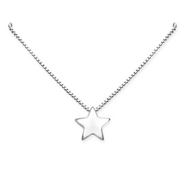 Sterling Silver Star Necklace for Women, Dainty Floating Star Pendant, Delicate and Minimalist Jewelry Gift for Daughter, Teen, Girlfriend, or Wife, Celestial Charm Necklace (15 inches + 2-inch extender)