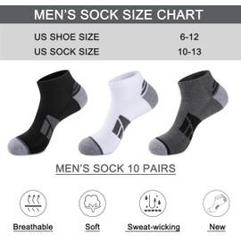 eallco 8 Pairs Mens Ankle Socks Low Cut Socks for Men Socks Size 10-13