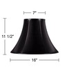 Black Faux Leatherette Natural Cottage Large Bell Lamp Shade 7"