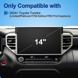Coleya Anti-Glare Matte Screen Protector for 2022 2023 2024 2025 Tundra(Limited/Platinum/1794 Edition/TRD Pro/Capstone) 14In Touchscreen, 9H Tempered Glass 2025 Tundra Accessories Anti-Fingerprint 14"