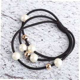 FRCOLOR 1Set Boxed of Elastic Ponytail Holders with Imitation Pearl Beads Stylish Hair Ties for Women for Friends and Colleagues for Any Occasion