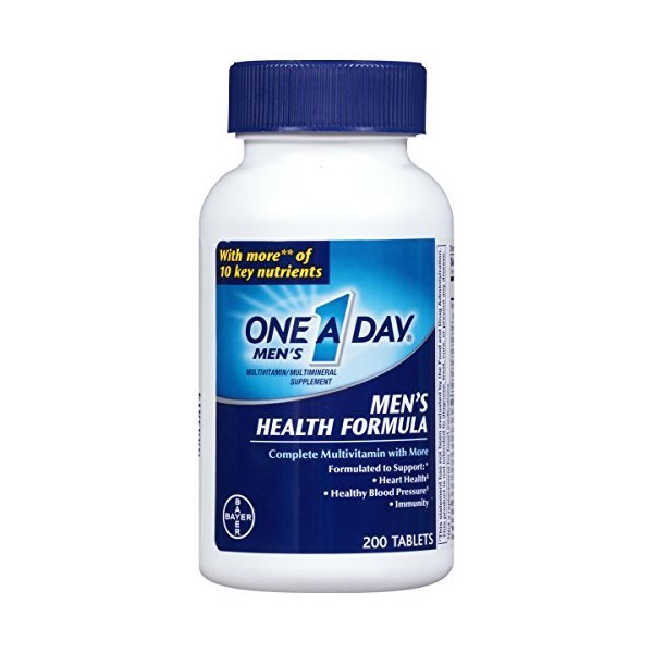 One-A-Day Multivitamin, Men's Health Formula , 200 Tablet Bottle - Buy Packs and SAVE (Pack of 2)