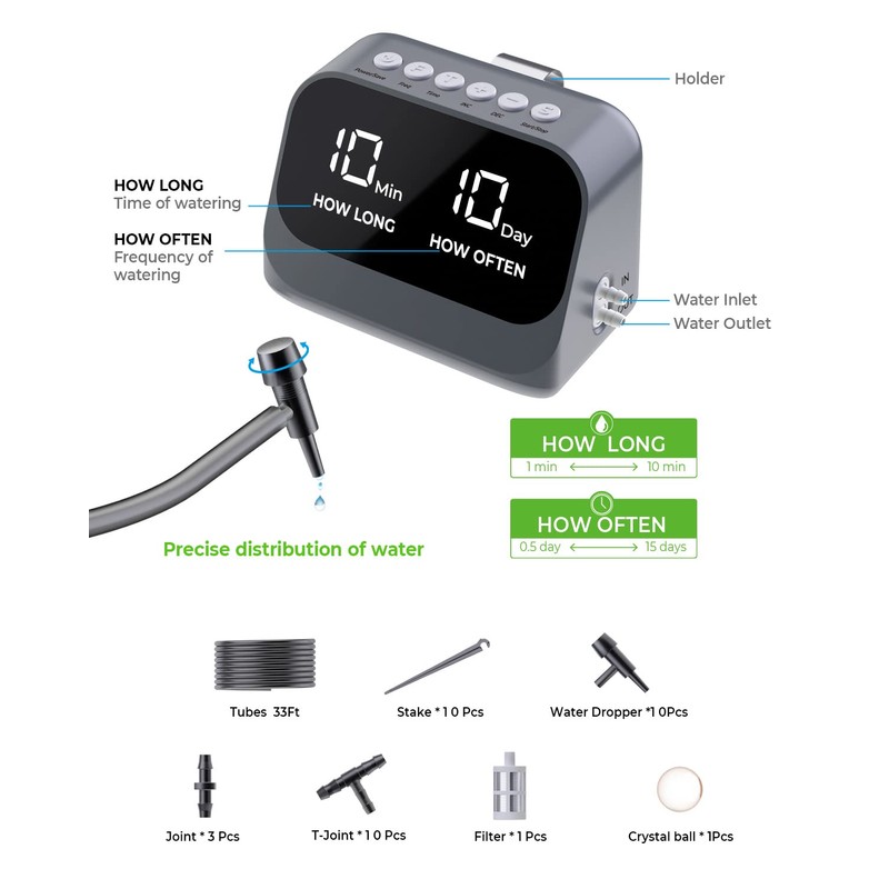 Automatic Watering for Potted Plants, Using a Smart programmable Timer,