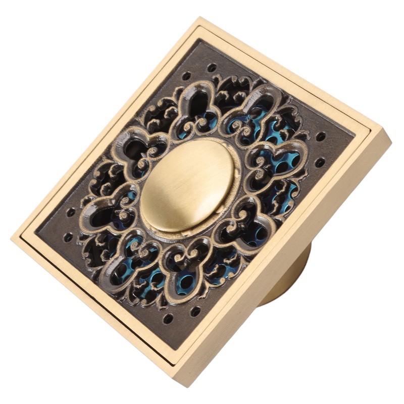 Floor Drain Metal Squared Retro Style Water Drainage Shower Drain