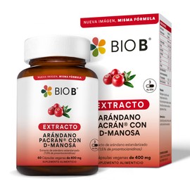 BIO B | Extracto de Arándano 60 cápsulas veganas con D-Manosa | Extracto de Arándano Pacran® | D manosa y Vitamina C.