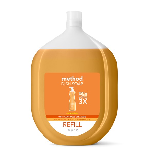 Method Method Gel Dish Soap, Refill, Clementine, Recylable Bottle, Biodegradable