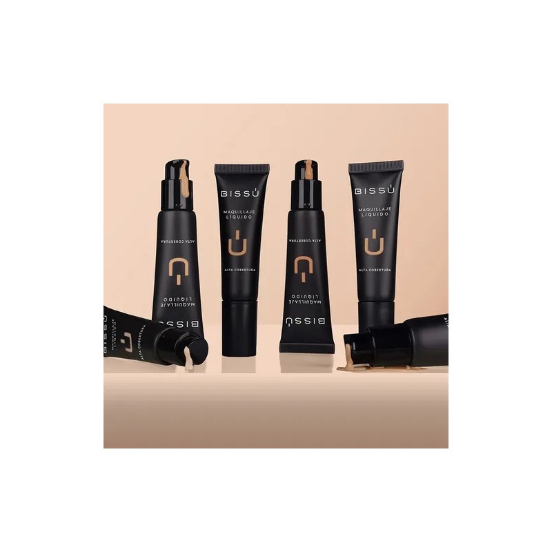Maquillaje Liquido Alta Cobertura Bissú Tonos 03 Macadamia Dorada