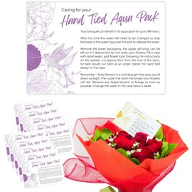 celloexpress Caring for your Aqua Pack v24 Flower Message Cards - 60mm x 90mm - Florist Instructions Card Notes (Pack of 50)