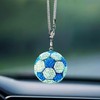 Bling Football Rear View Mirror Accessories, Cute Soccer Car Accessories