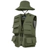 Shihanee 2 Pcs Fishing Vest and Hat for Men Multi