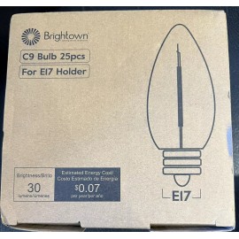 Unbranded Brightown C9 LED Christmas Light Bulbs, Clear Plastic C9 Shatterproof LED Bulbs