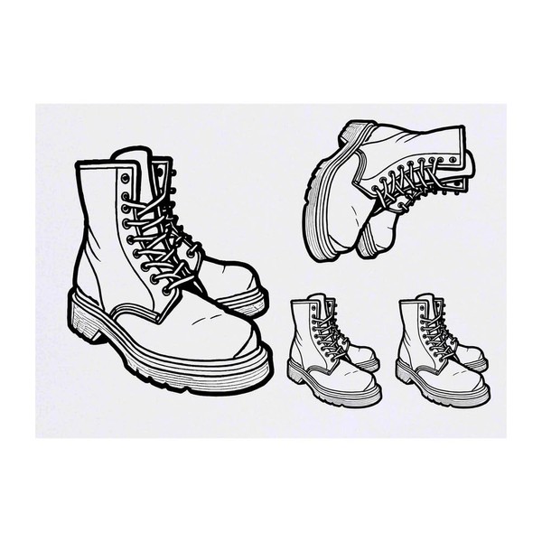 Azeeda 4 x 'Militärstiefel' Temporäre Tattoos - Wasserfest, Hautfreundlich &