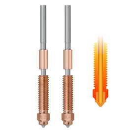 K1C Nozzle 0.2*0.4mm 2pcs Unicorn Quick Plug Ender 3 V3 Nozzle Fits K1C/K1 Max 3D Printer Ceramic Heater Block Hot End Accessory Replacement, Thermal Cut from Titanium Copper Alloy and Hardened Steel