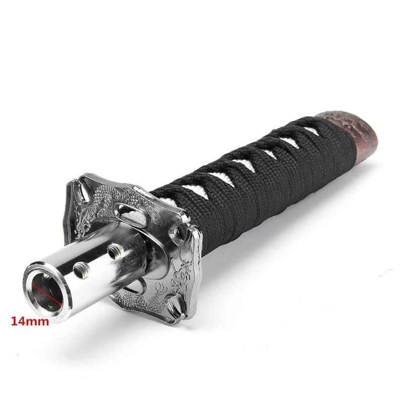 Riloer 15Cm Car Gear Shift Knob Samurai Sword Gear Metal