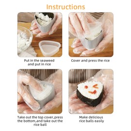 BigKego Pack of 8 Onigiri Shape Triangle Sushi Maker Mould DIY Rice Shaper Onigiri Mould Rice Ball Maker with Rice Spoon for Lunch Bento (4 Large and 4 Small)