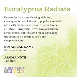 Aura Cacia Certified Organic Pure Eucalyptus Essential Oil | 0.25 fl. oz. | Eucalyptus Radiata