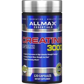 ALLMAX Essentials CREATINE 3000 (120 Capsules) - Improves Performance & Training Intensity - Gluten Free - 30 Servings