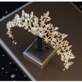 TITIVATE Tiara Crystal Crown Wedding Tiara Bridal Tiara Crystal Rhinestone Tiara Crown Princess Tiara, Crystal, Rhinestone, Alloy,