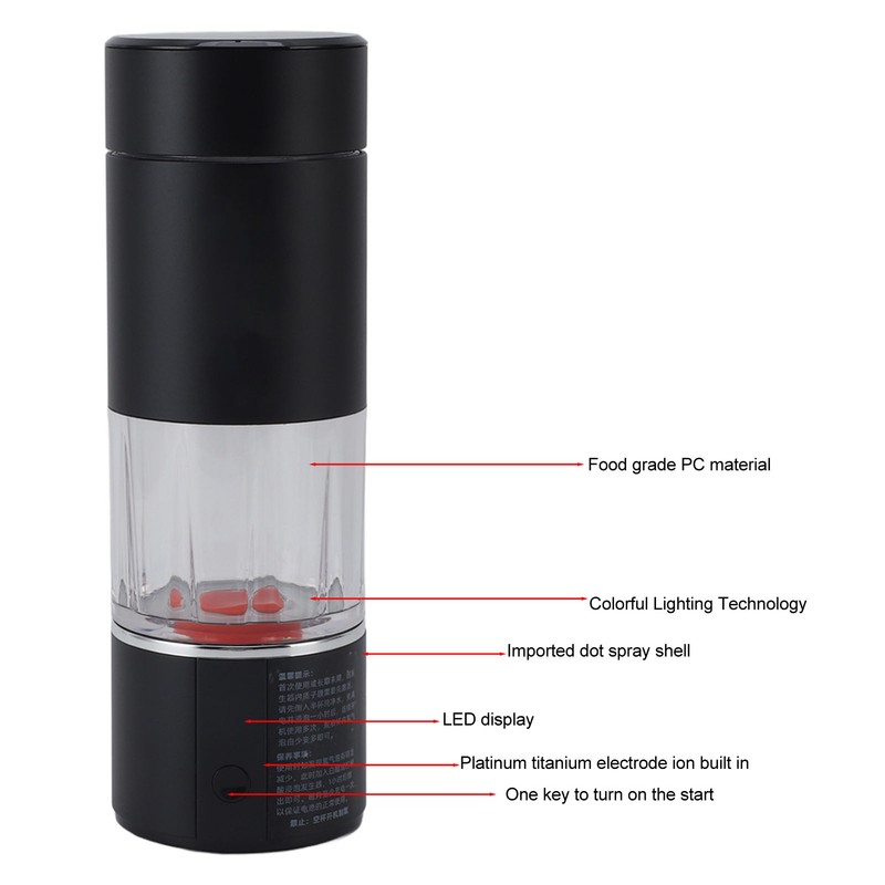 Hydrogen Water Bottle 230ML 13520ppb High Concentration Intelligent Cleaning Thermostatic
