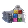 100 Pc Gift Organza Bags Grey Drawstring 5x7 inch for