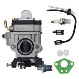 Carburettor Suitable for 52cc 49cc 43cc 40cc Brush Cutter Chainsaw Engine Carburettor GX35 with Air Filter with Gasket, Hose, Spark Plug and Petrol Filter