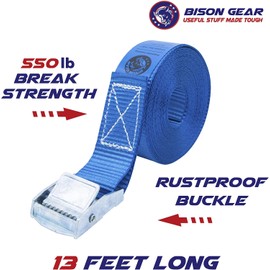 Tie Down Straps - (Car Roof Rack Straps for Luggage Surfboard Kayak Motorbike or Cargo Lashing Ratchet Strap Alternative) - Rustproof Buckles - 4 Pack - 13ft