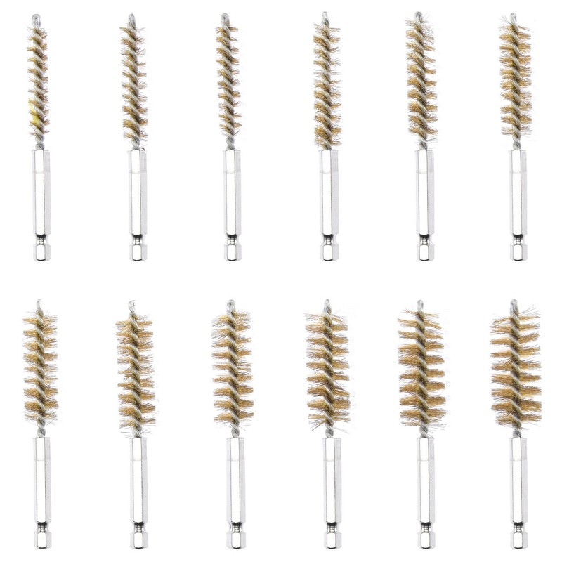 38pc Industrial Wire Brush Set 1/4" Hex Shank Long Ext.