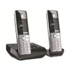 Gigaset Comfort 500A Duo Analogue Telephone, Silver/Black, 2 Handsets