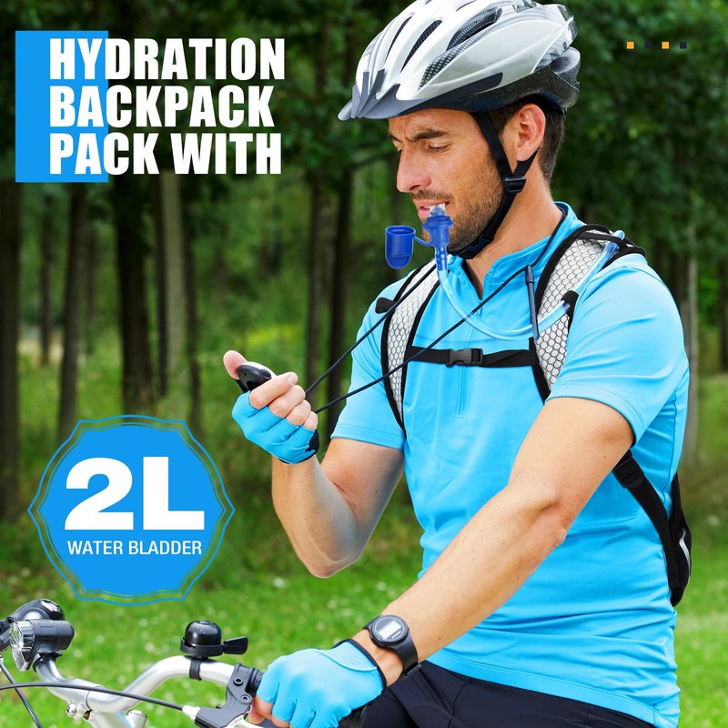 Reginary 6 Pack Hydration Backpack Pack with 2L Water Bladder,