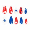 MERVF Almond Press on Nails Medium Independence Day Fake Nail