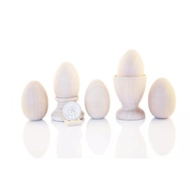 Unbranded 6- 2" Wood Egg Easter Egg Egg Decor Paint Eggs Pretend Play Natural Toy Easter