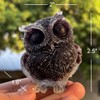 OwMell 2.5" Owl Statue Natural Garnet Tumbled Stone Gemstone Owl