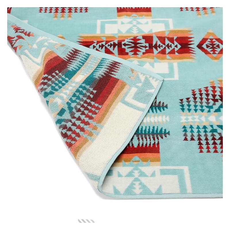 Pendleton XB218-51128 Iconic Jacquard Bath Towel, Chief Joseph Aqua
