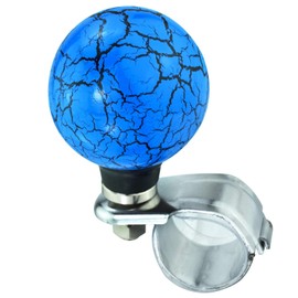 Lunsom Steering Wheel Spinner, Ball Suicide Knob Turning Grip Helper Driving Power Aid Handle Control Steering Knob Fit for Vehicle, Tractor, Boat (Blue)