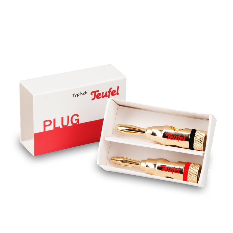 Teufel Banana Plugs C8502P Pair for Speakers – Gold, Black/Red