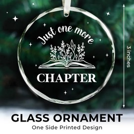 NewEleven Book Ornament Gifts for Book Lovers, Book Lovers Gifts, Bookish Gifts for Readers, Book Club Gifts for Women Bookworm Librarian, Nerd Gifts - Book Tree Ornament, Glass Christmas Ornaments