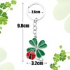BOOMTOP Key Ring Lucky Charm Clover Ladybird Four Leaf Clover