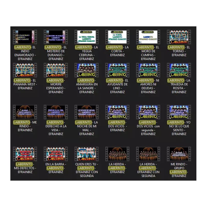 Grupo Laberinto Karaoke 40 Exitos en karaoke USB DRIVE