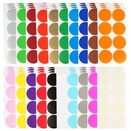 ZEFAN 640 Dot Stickers, 50mm Coloured Sticky Dots, Coloured Dot Stickers, Circle Stickers, Dot Stickers Assorted Colours for Classroom, Office, Home, Sorting, Art, DIY (20 Colours)